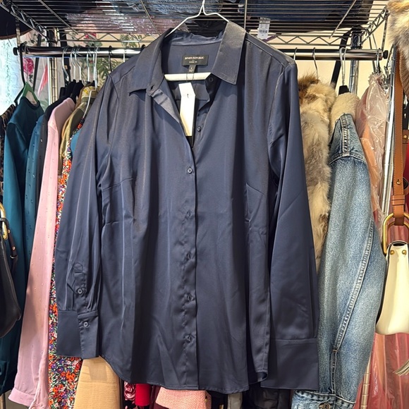 Banana Republic Tops - Banana Republic Navy Blouse Large